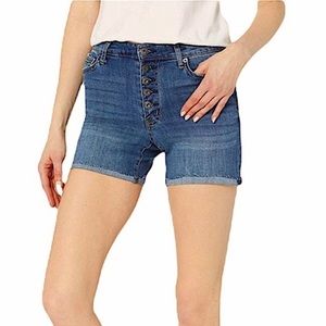 Ella Moss Beckett Cuffed Midi Exposed Button Fly Jean Shorts. Size 28 NEW